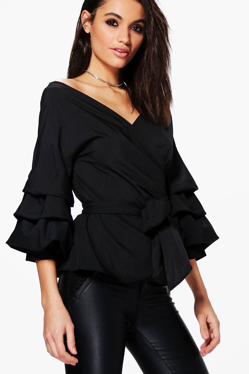 ruffle wrap top