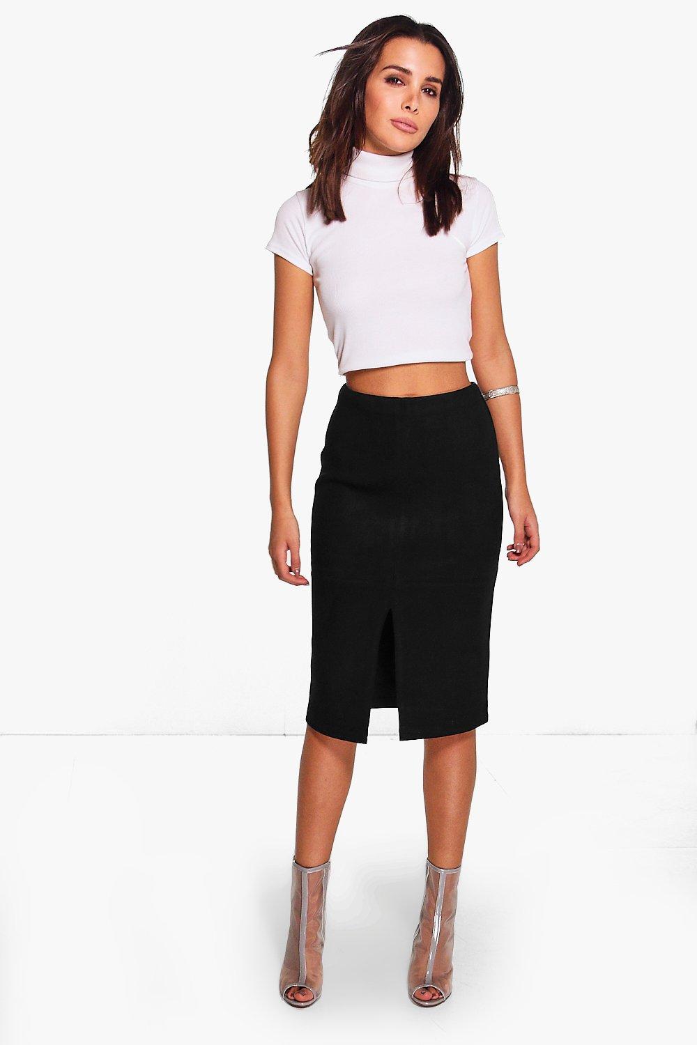 suedette midi skirt