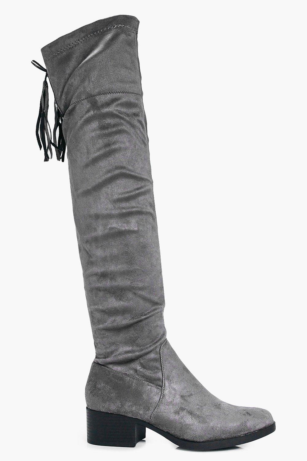 flat over knee boots