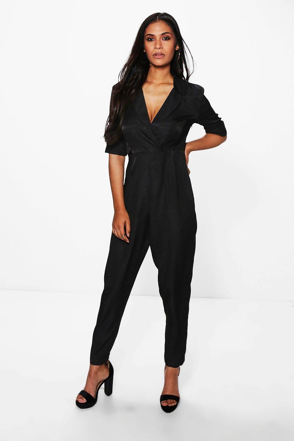 black collared jumpsuit