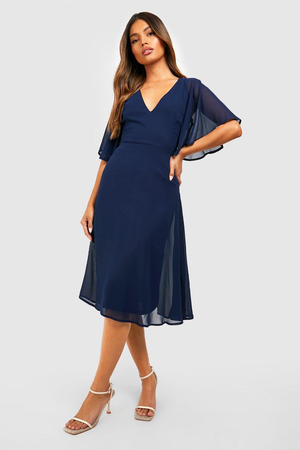 navy dress with sleeves