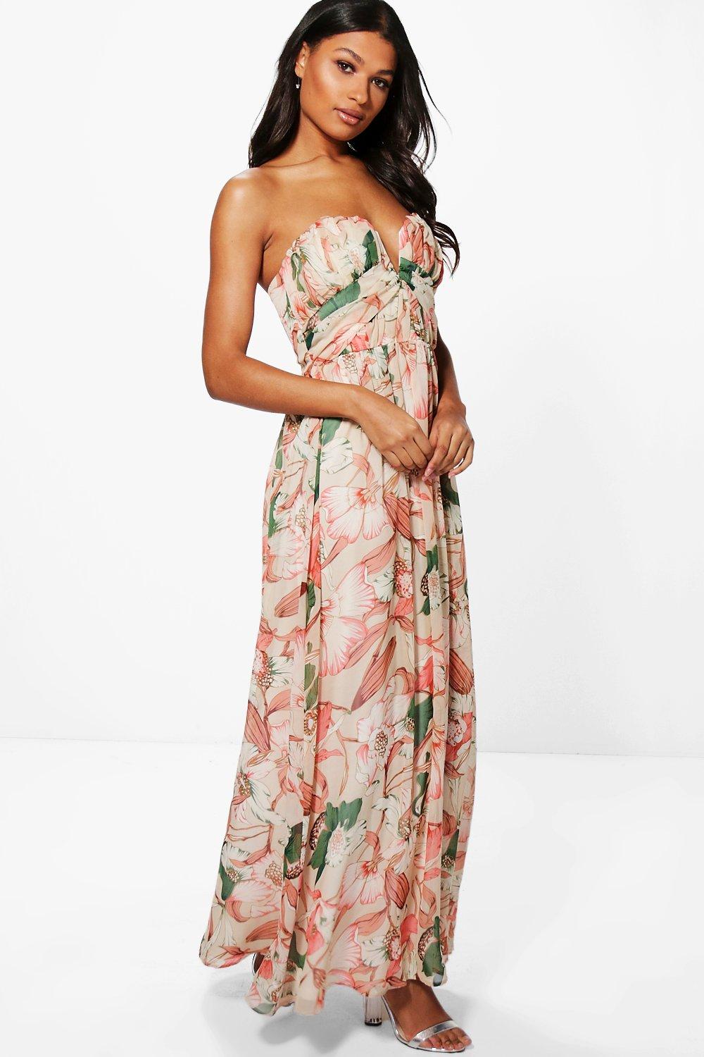 Bandeau Maxikleid Blumen
