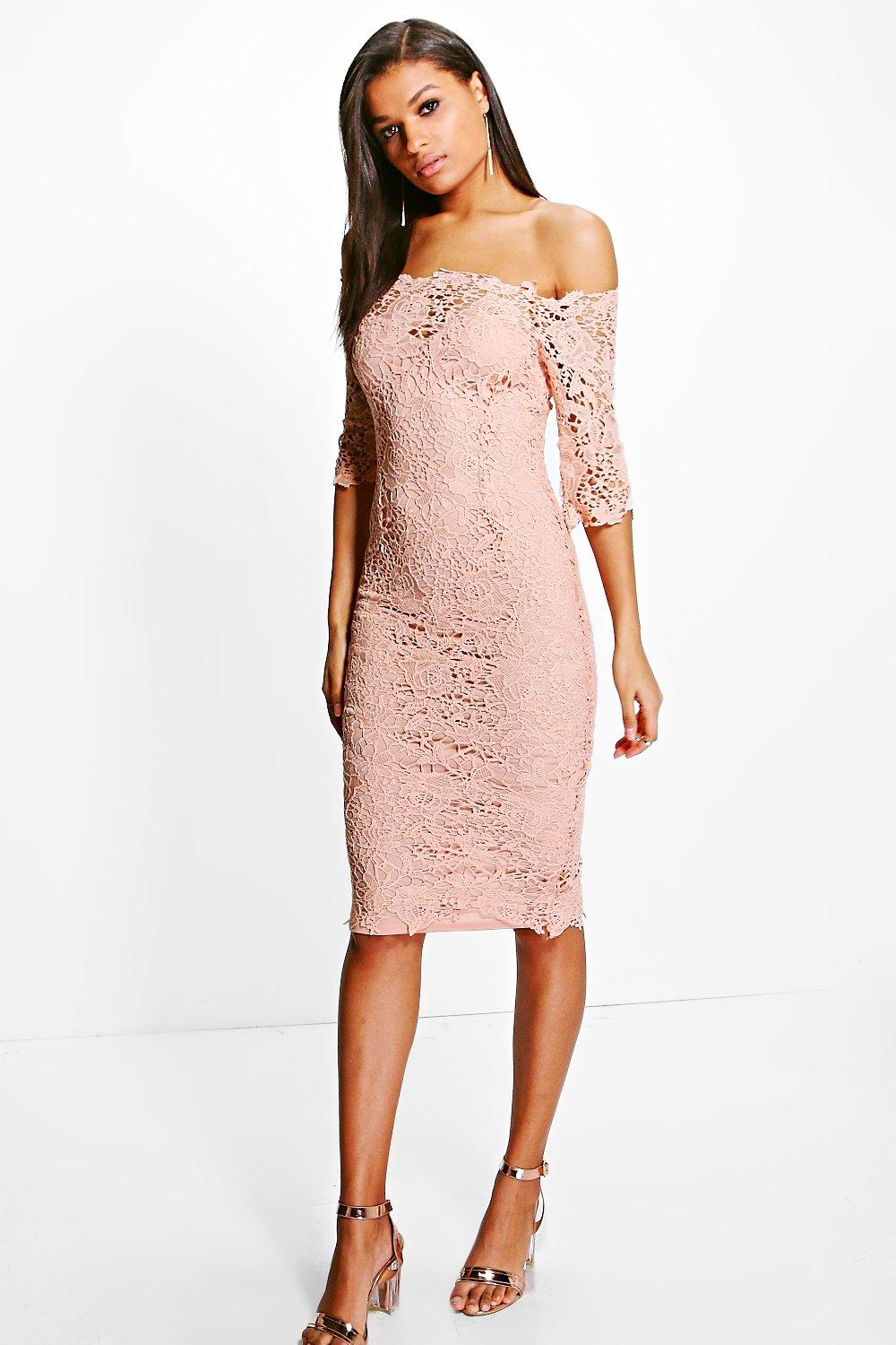 boutique crochet midi dress