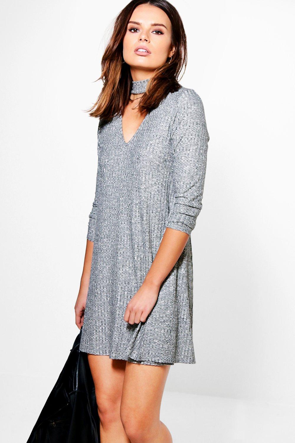 boohoo knitted swing dress