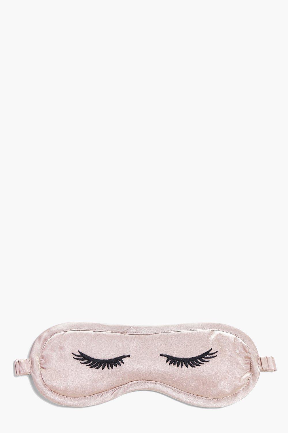 Eyelashes Satin Embroidered Eye Mask Boohoo