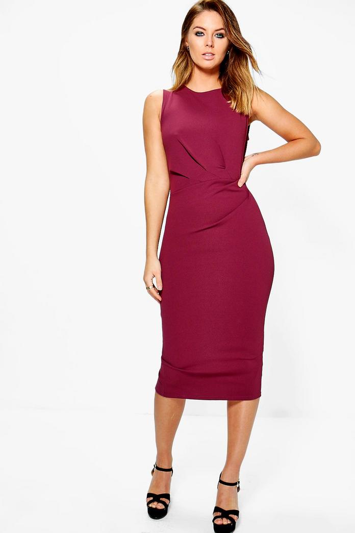 Montana Gather Detail Formal Midi Dress | Boohoo