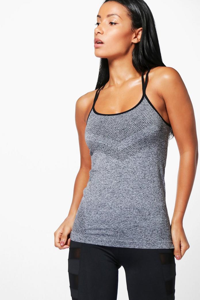 Jasmine Fit Seamless Strappy Running Vest | Boohoo