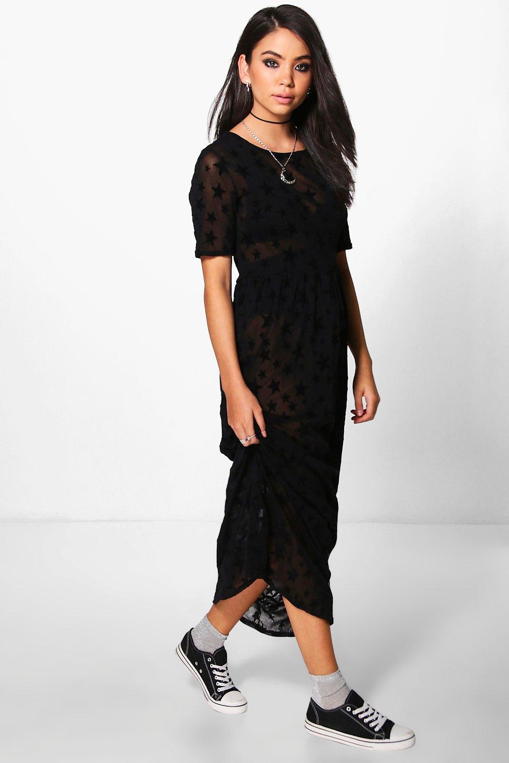 boohoo star print dress