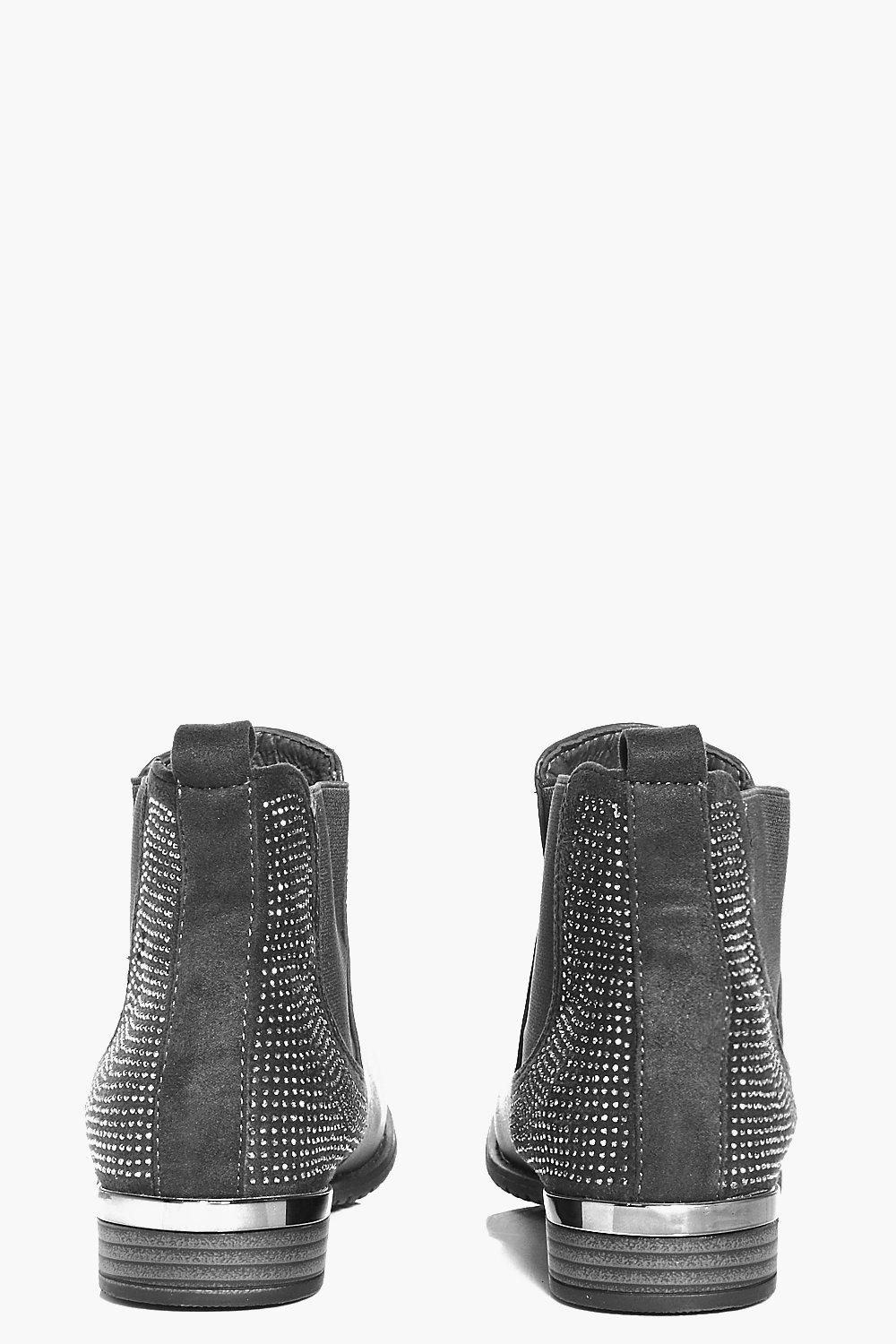 chelsea boots with diamante