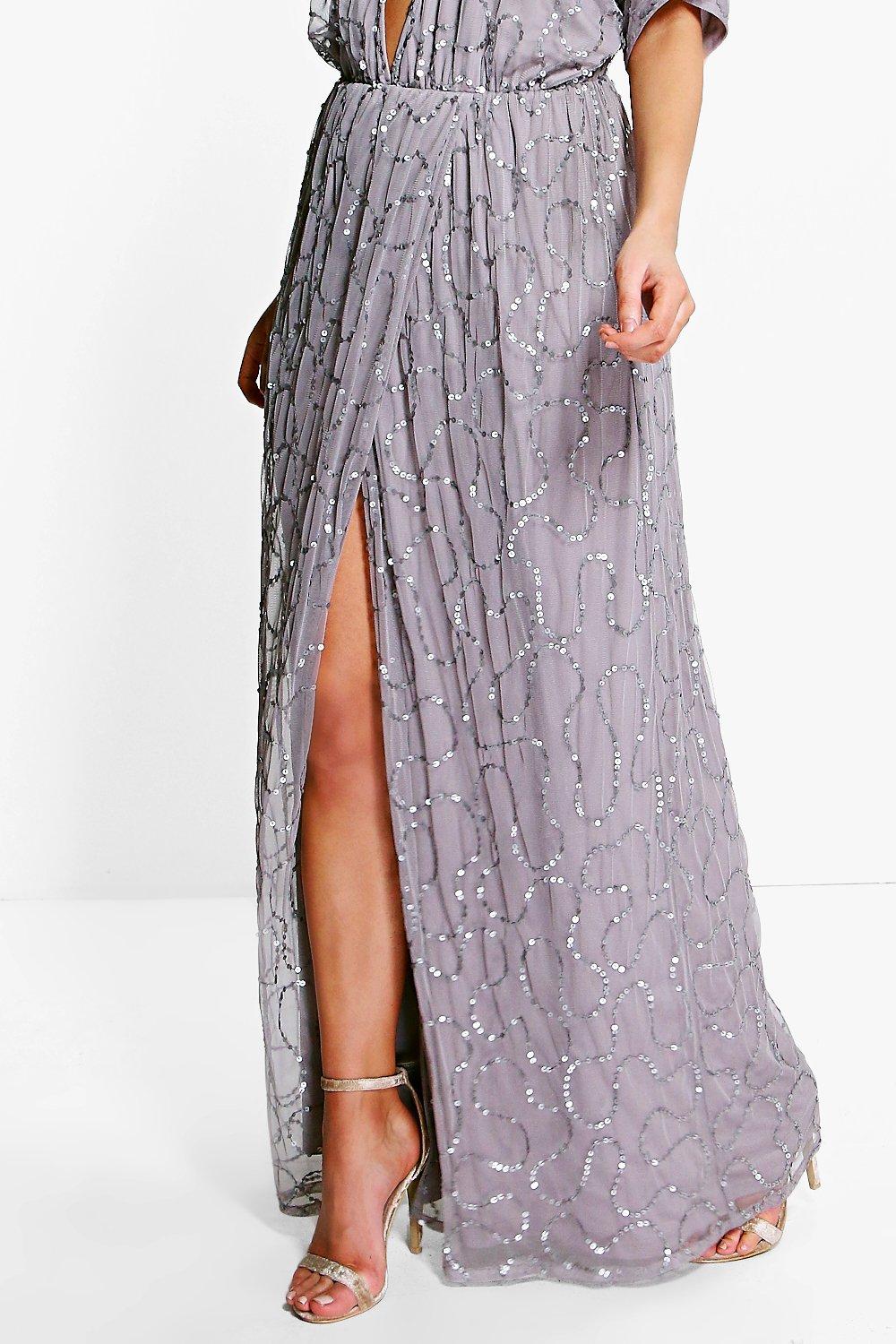boohoo sequin maxi