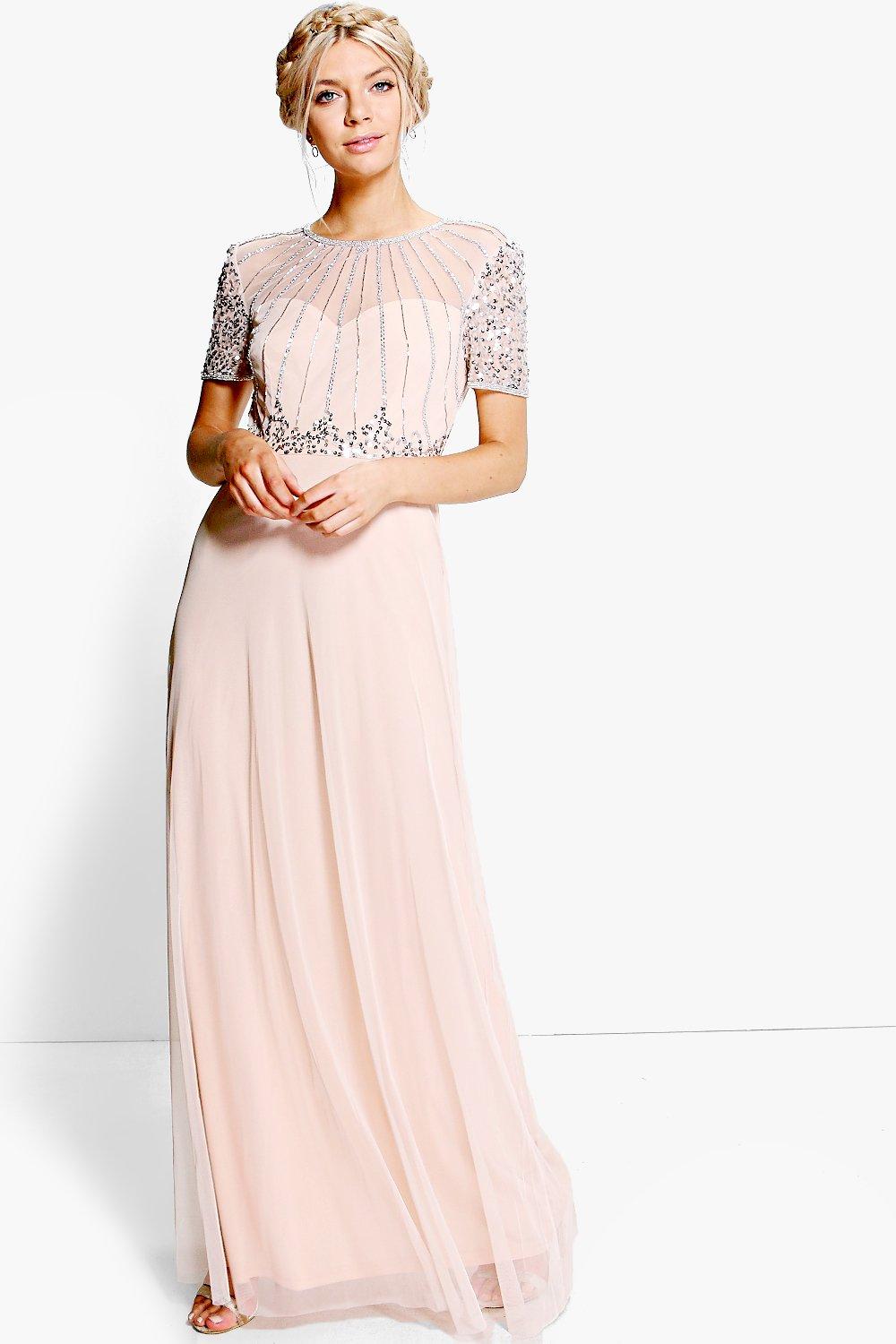boohoo blush maxi dress
