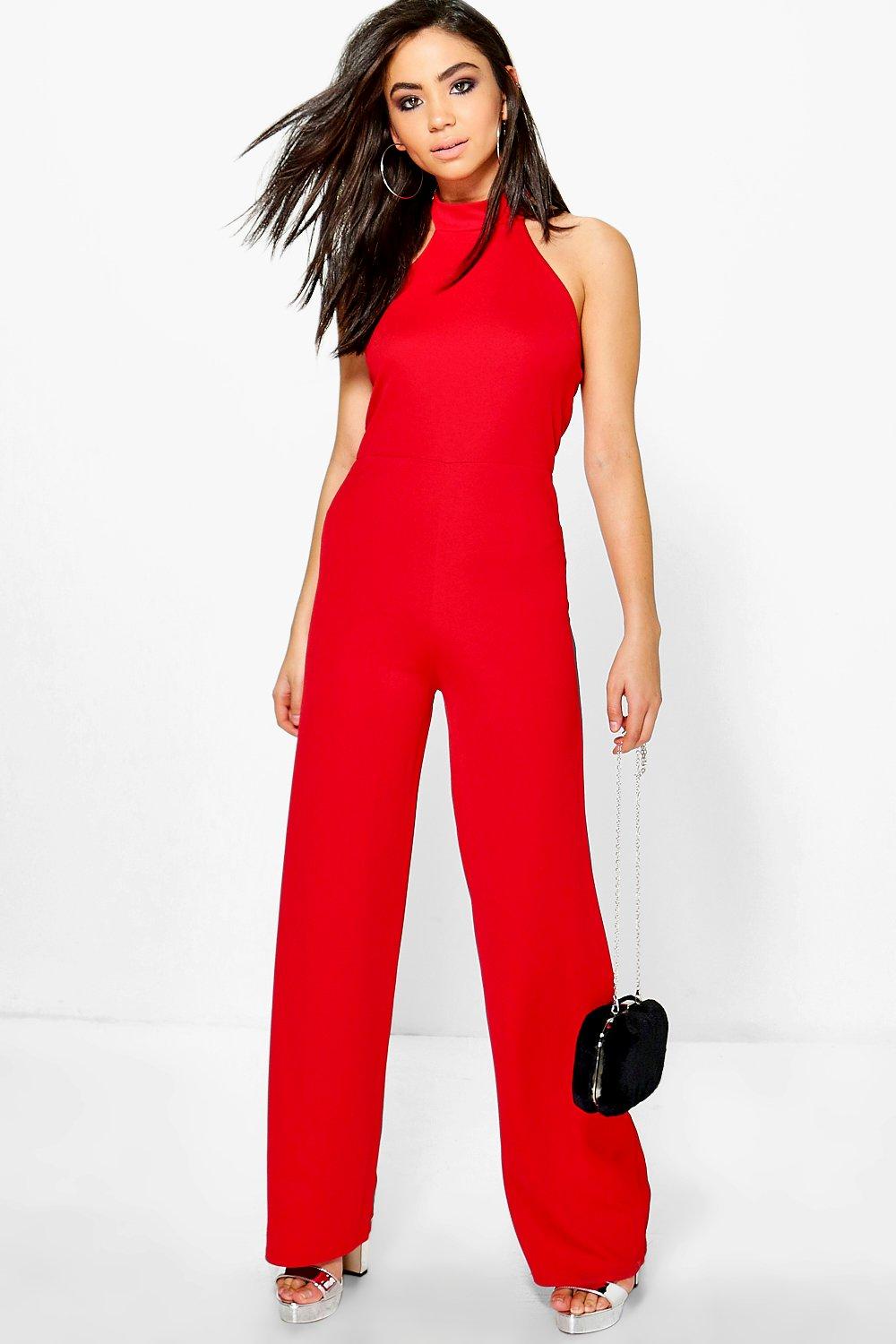 high neck wide leg jumpsuit