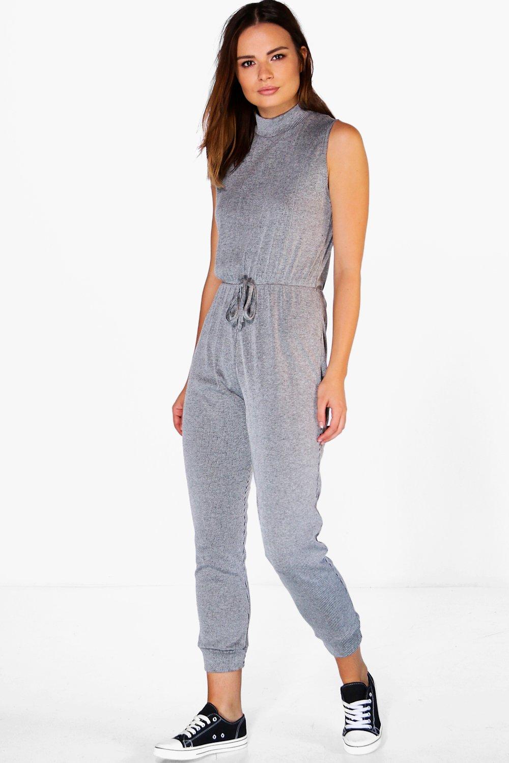 casual ribbed jumpsuit