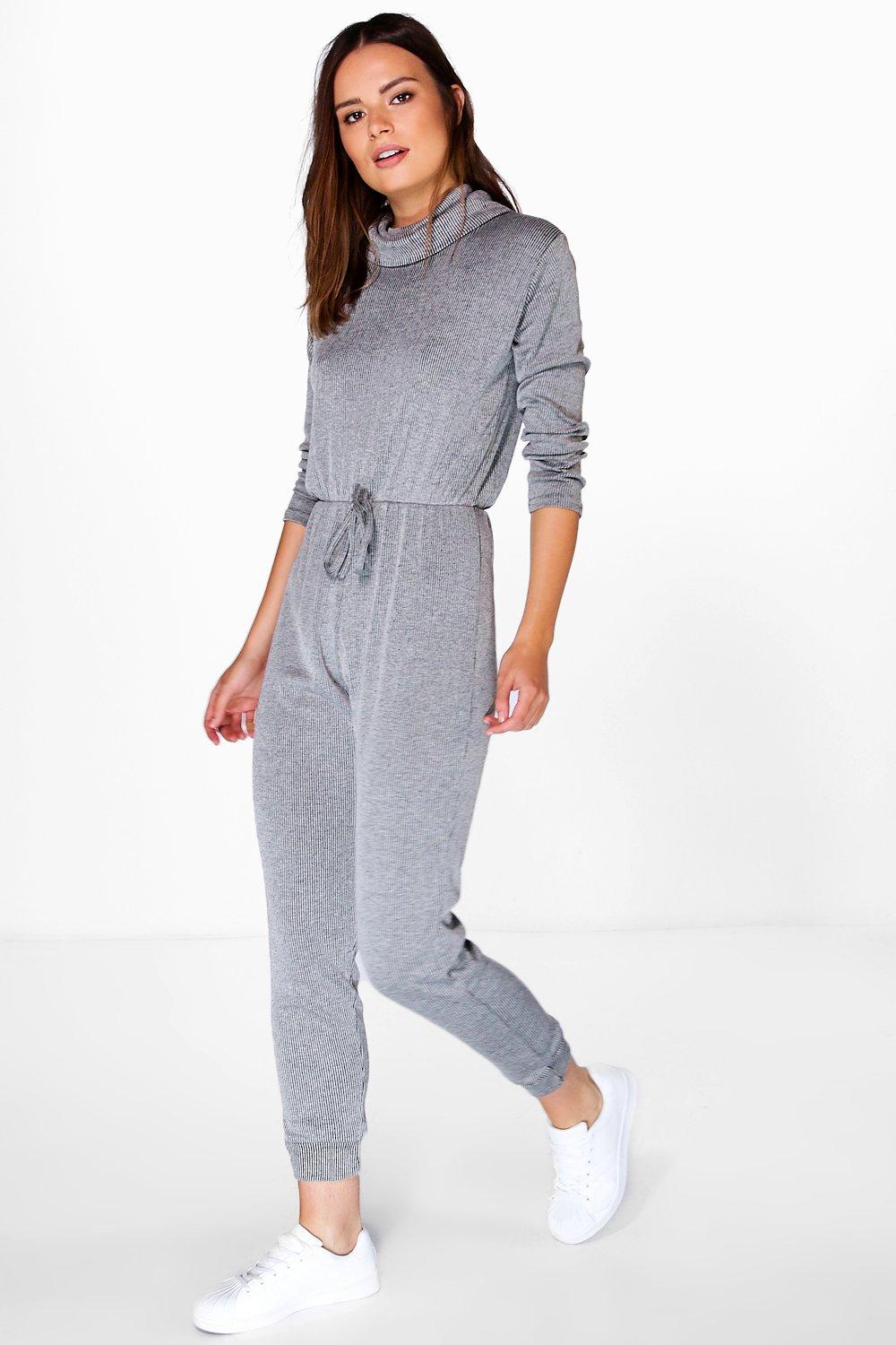 boohoo ribbed jumpsuit