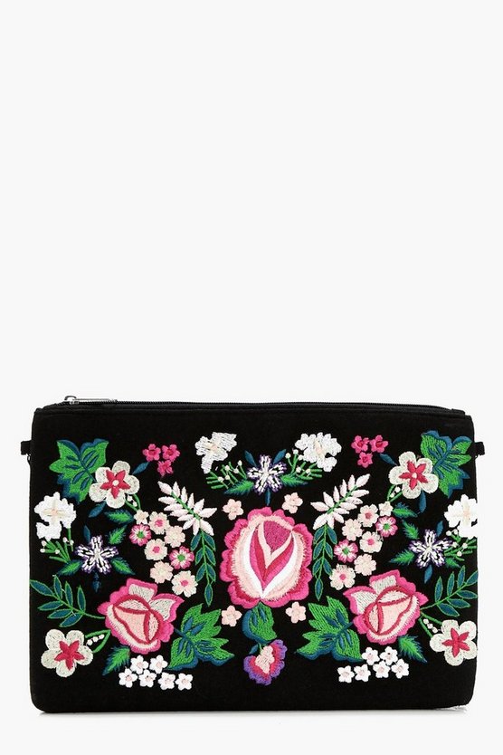 Ava Embroidered Clutch Bag