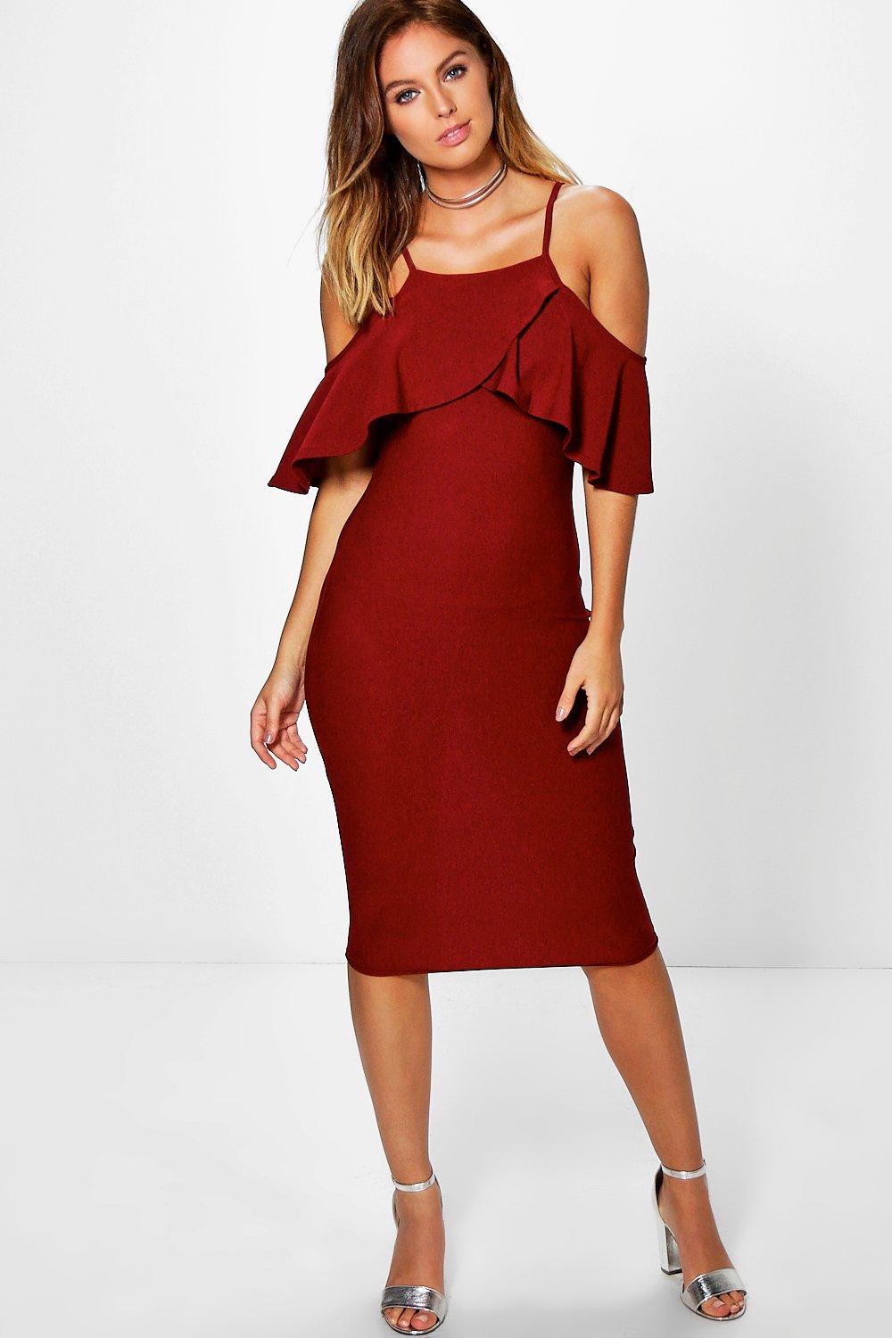 shoulder frill dress