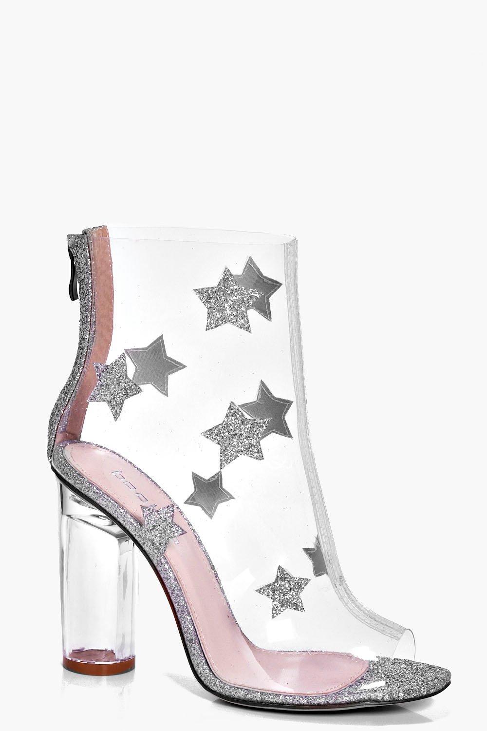 silver boots with stars