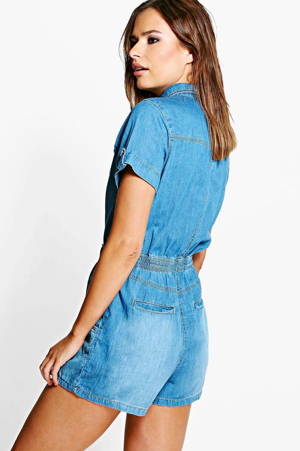 in the style denim playsuit