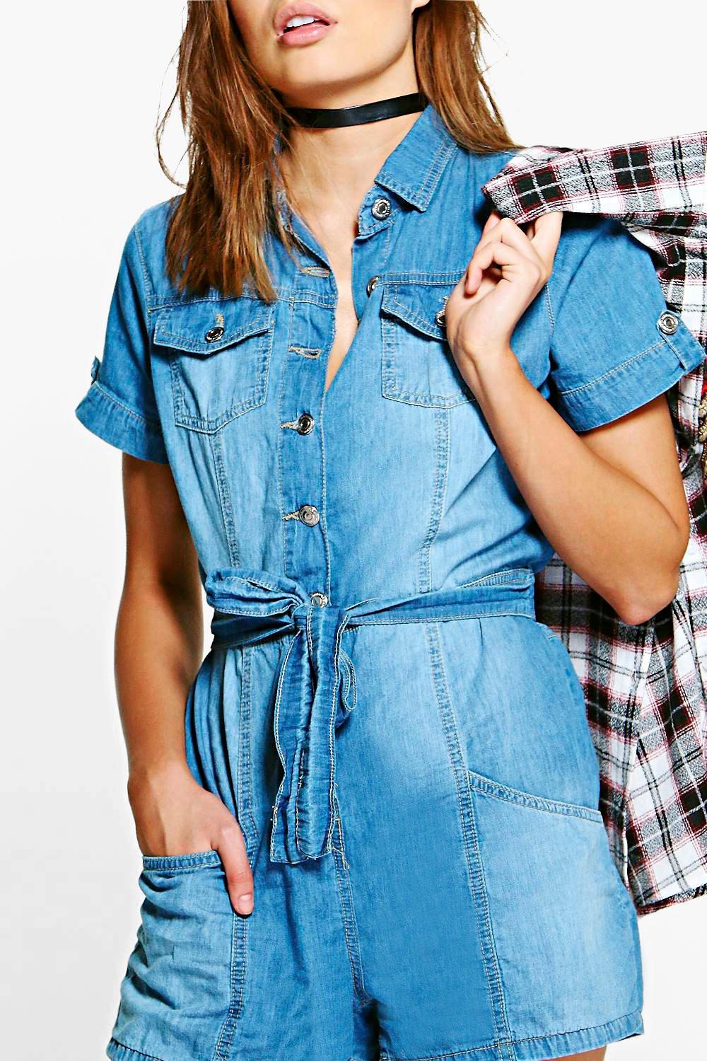 in the style denim playsuit