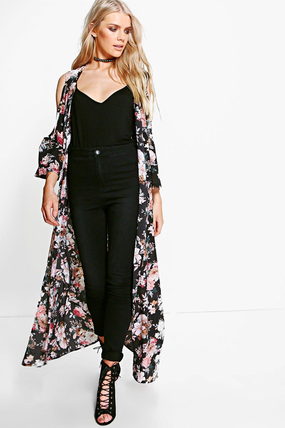 maxi floral kimono