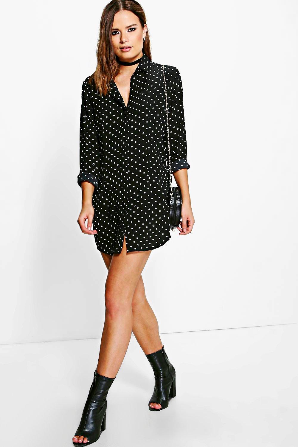 shirt dress polka dot