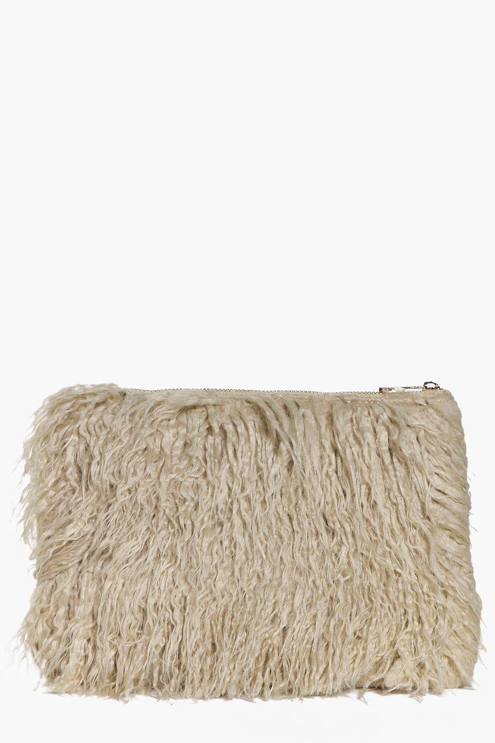 faux fur clutch bag