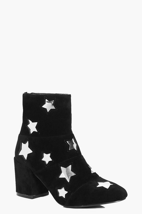 Frances Star Detail Block Heel Boot