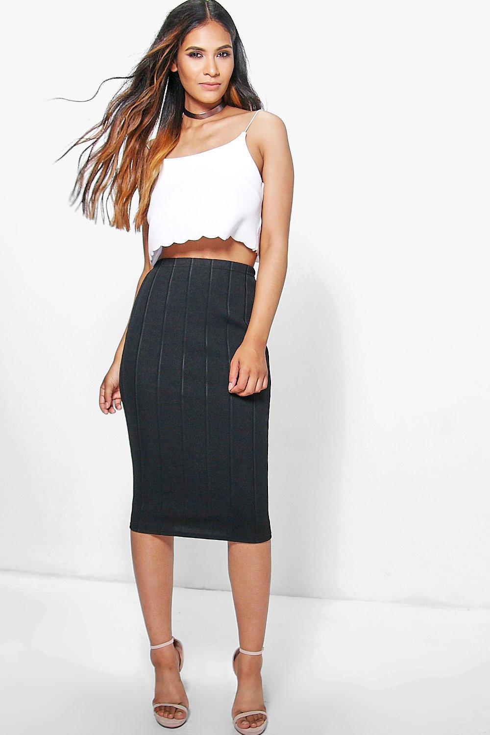 black bandage midi skirt