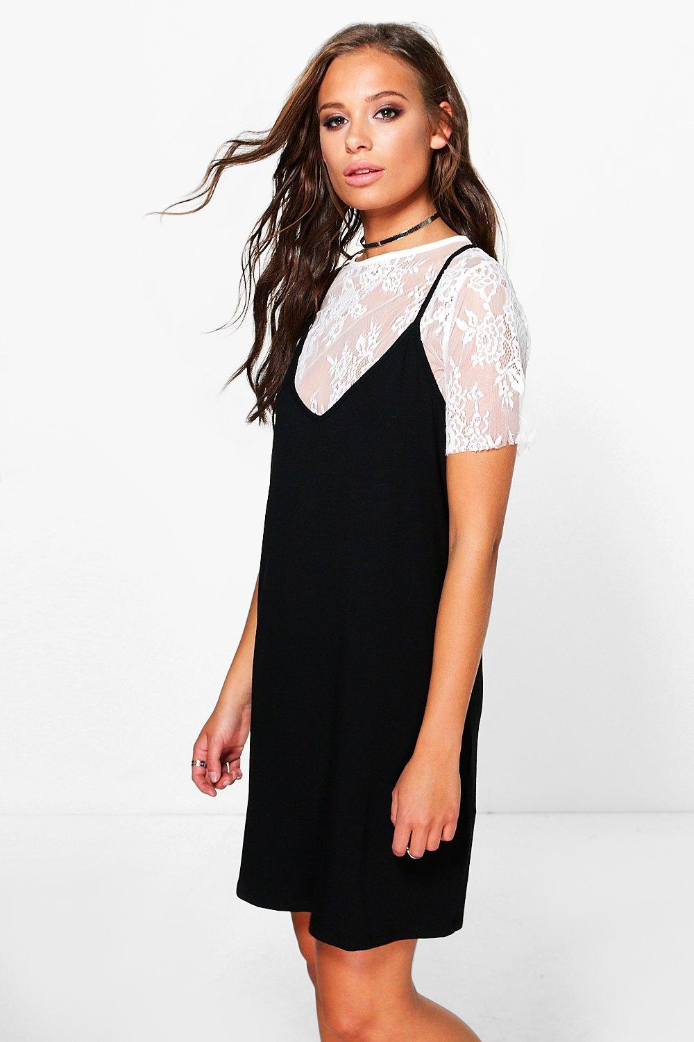 black slip dress nz