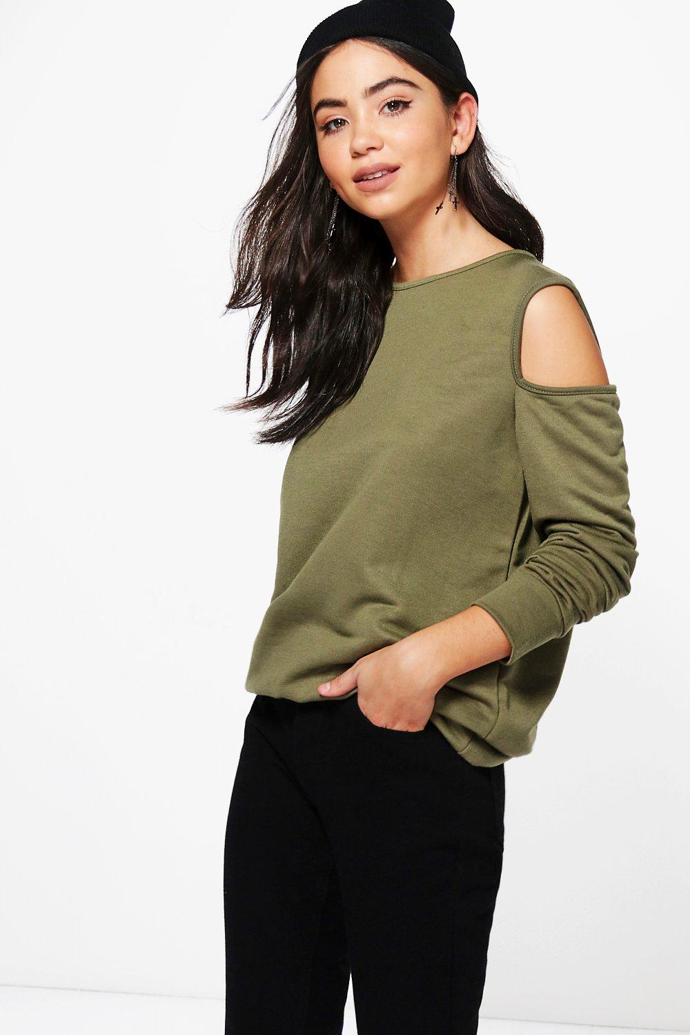 cold shoulder sweatshirt