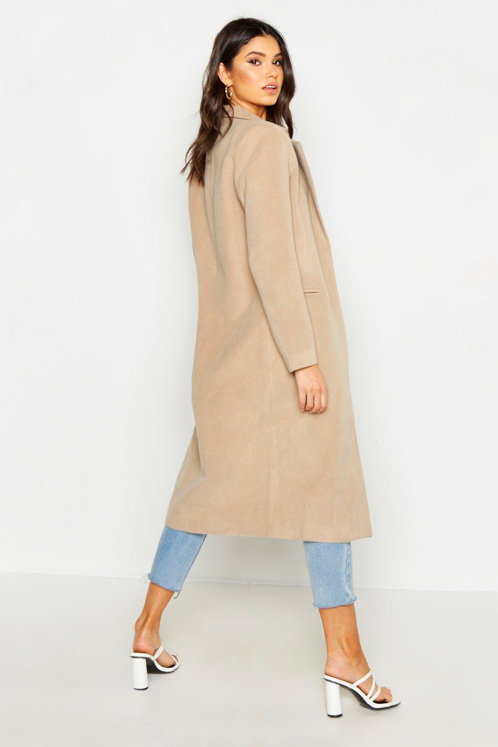Boohoo Womens Megan Tailored Coat in Camel size M | eBay