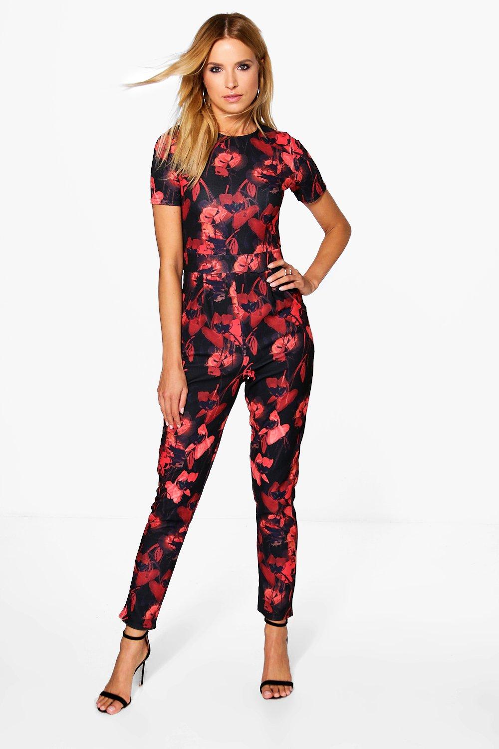 floral jumpsuit boohoo