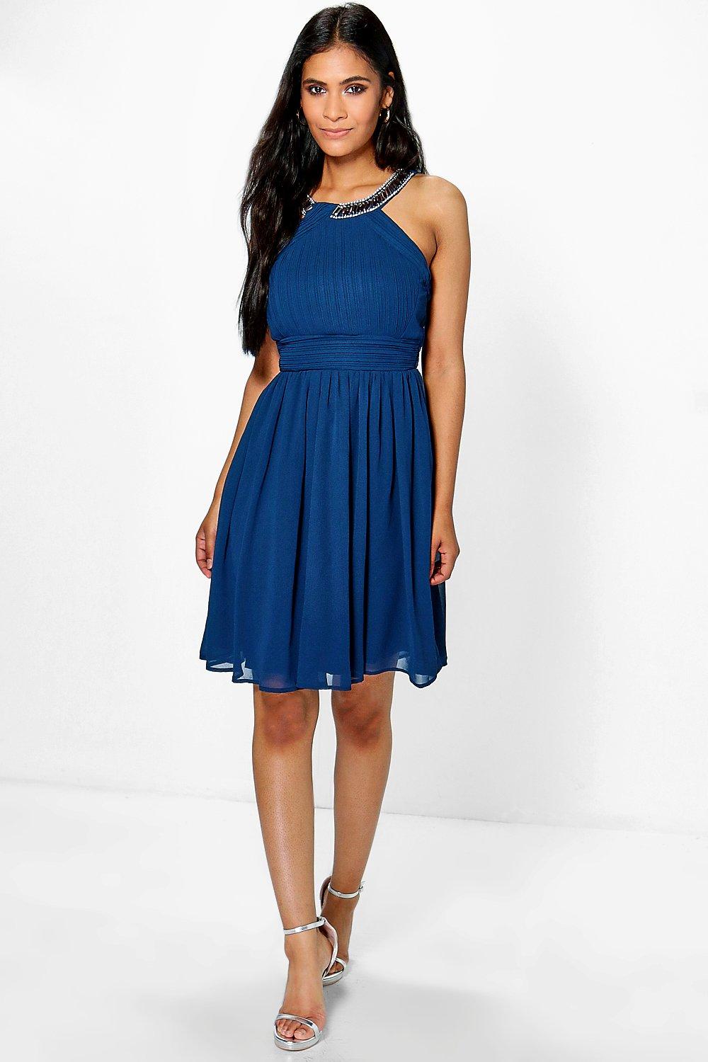 boohoo embellished skater dress