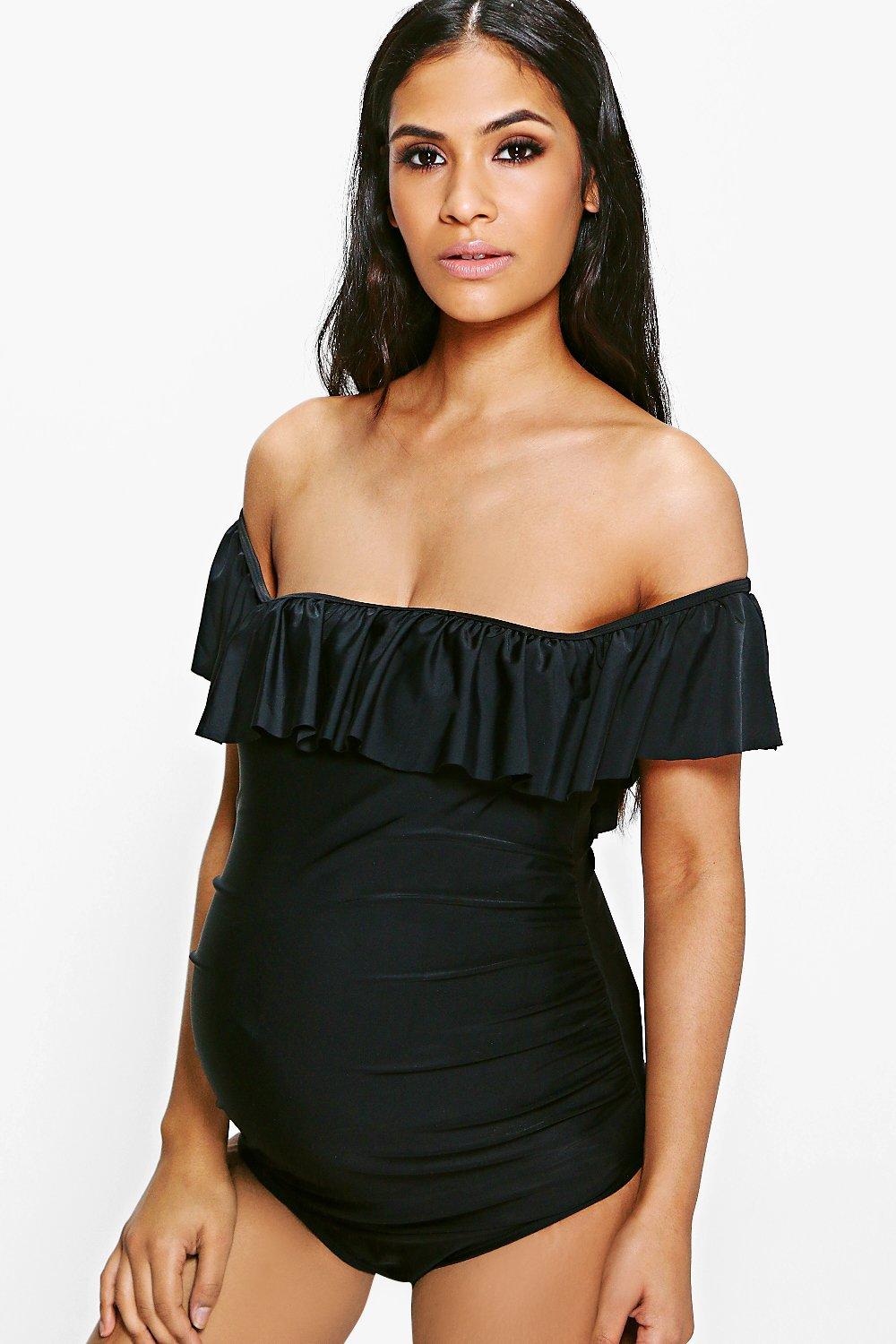 bardot frill swimsuit