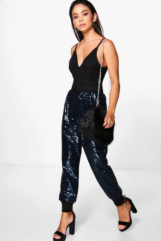 Savannah All Over Sequin Relaxed Joggers