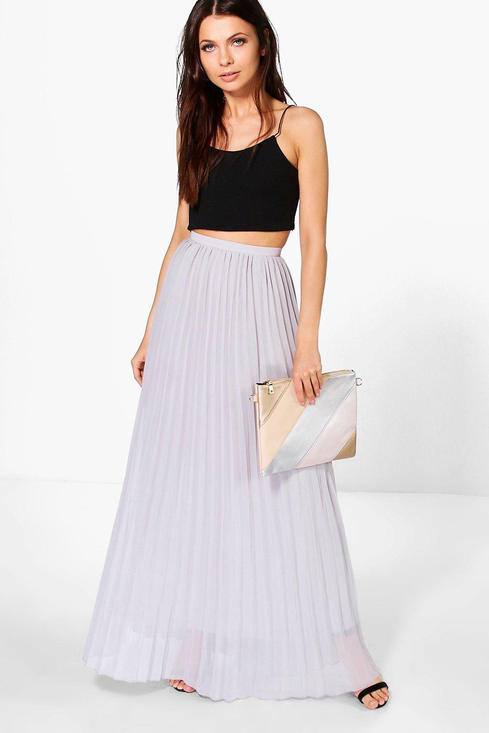 White Pleated Maxi Dress
