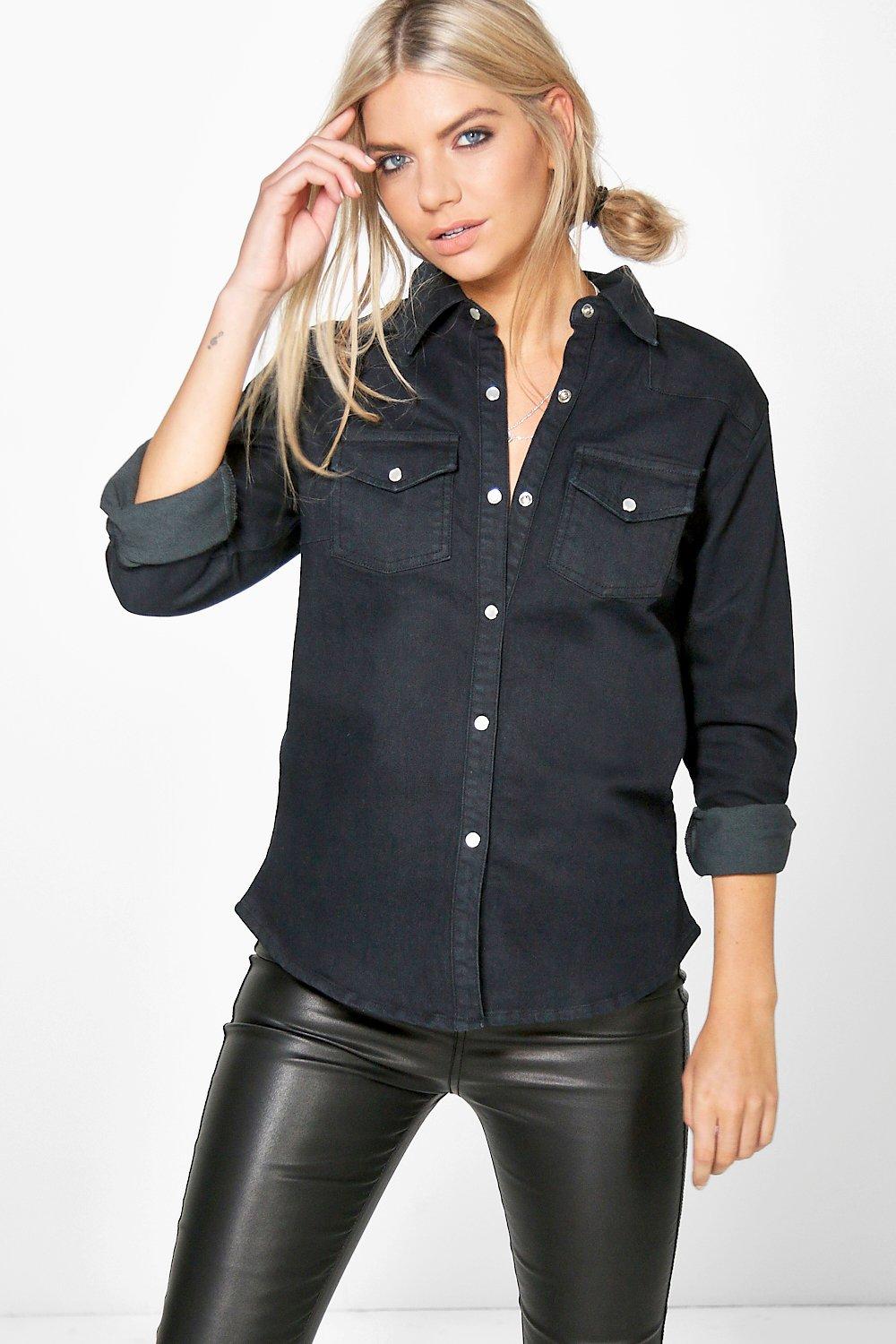 women's stretch denim shirt