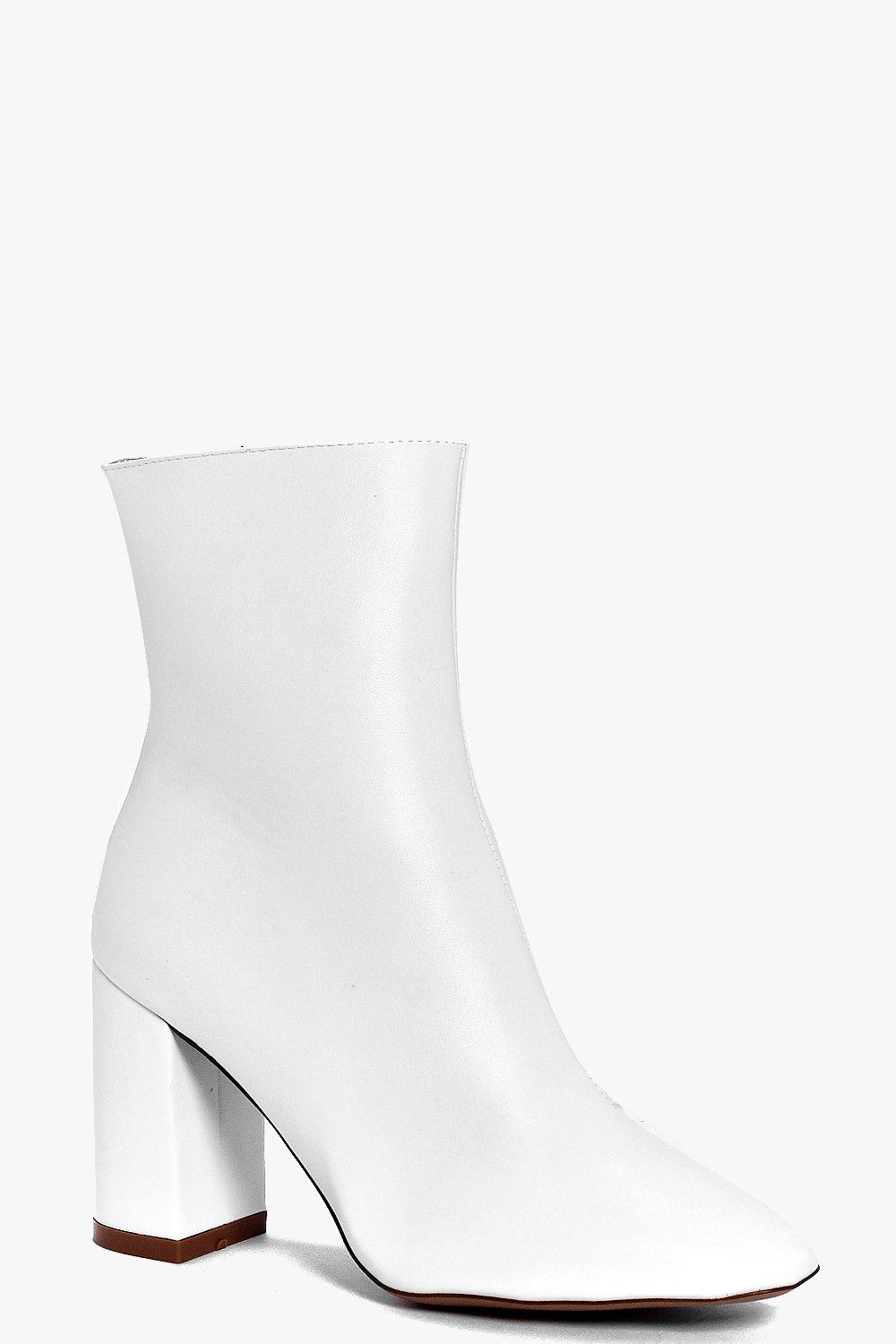 white block heel boots