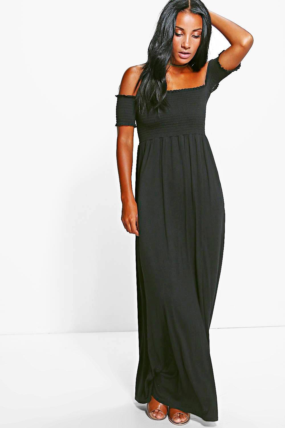 womens bardot maxi dress