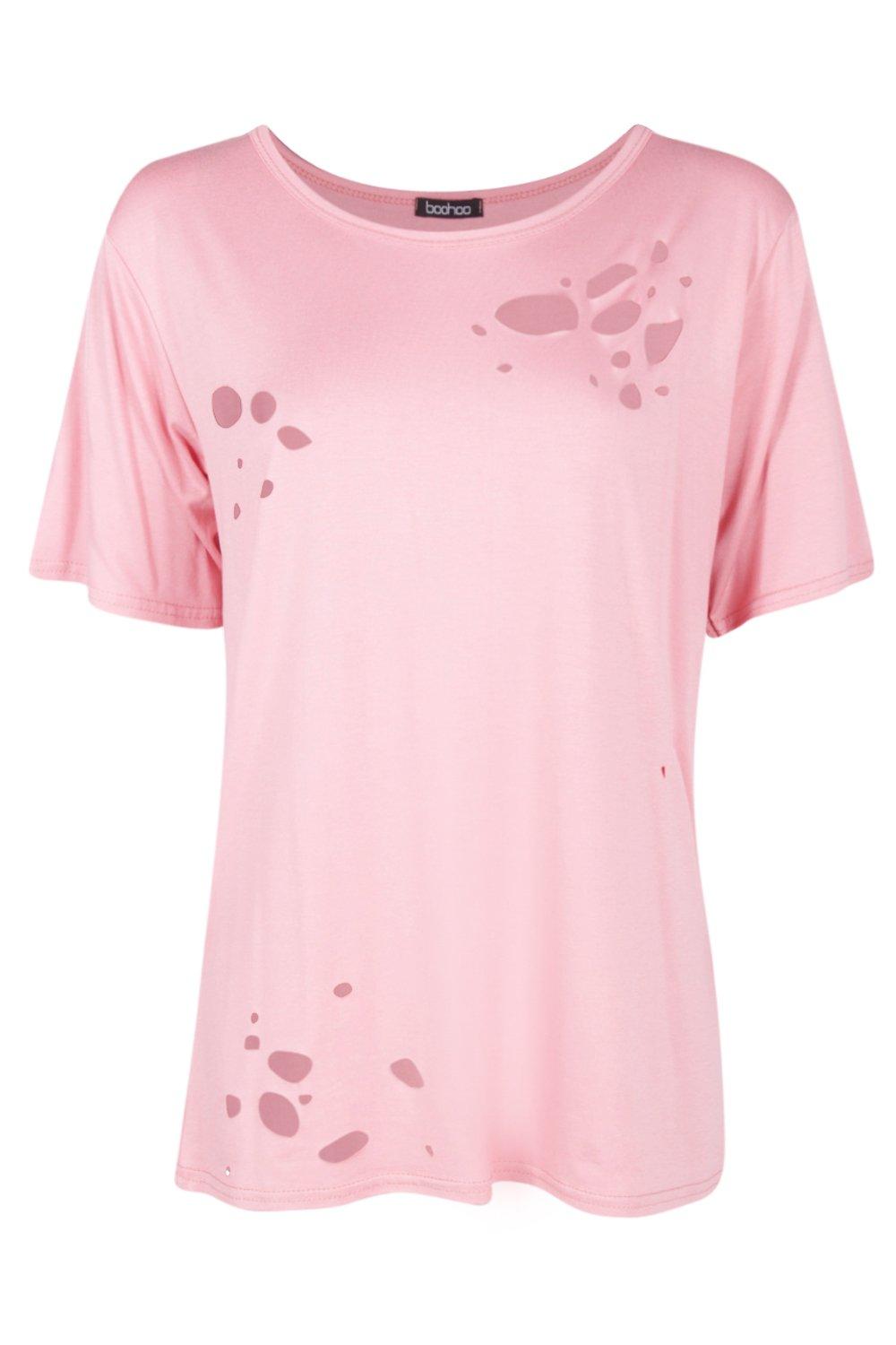 Boohoo Womens Maisie Distressed T-Shirt | eBay