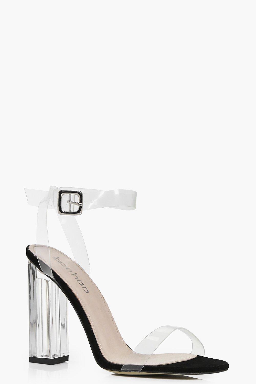 boohoo clear block heels