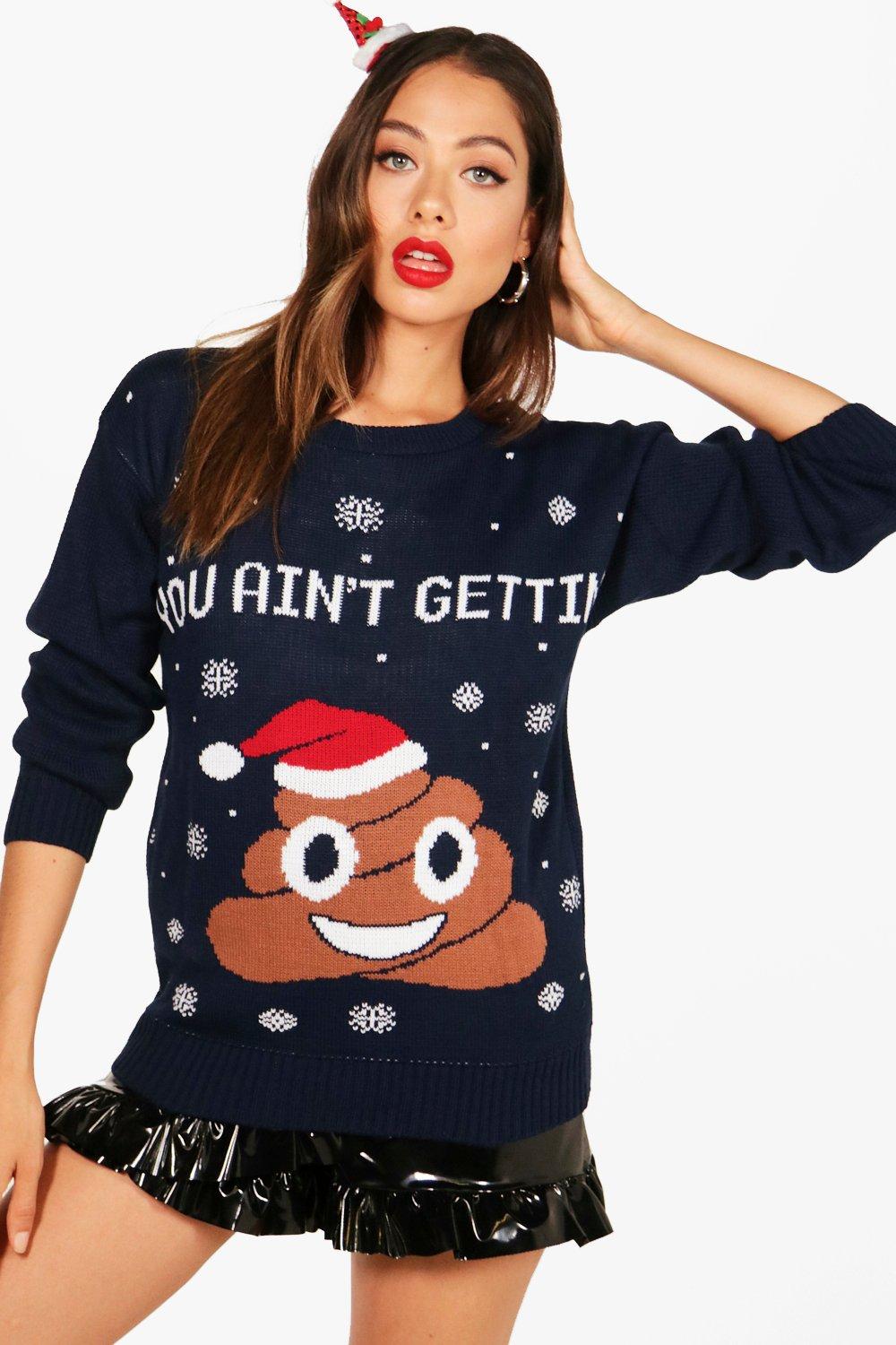 Daisy Poo Emoji Christmas Jumper | Boohoo