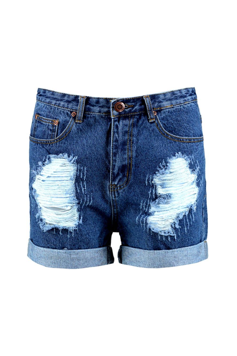 ripped mom jean shorts