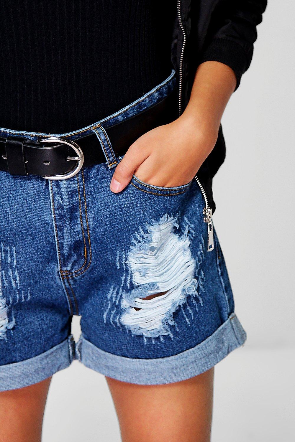 high waisted mom jeans shorts