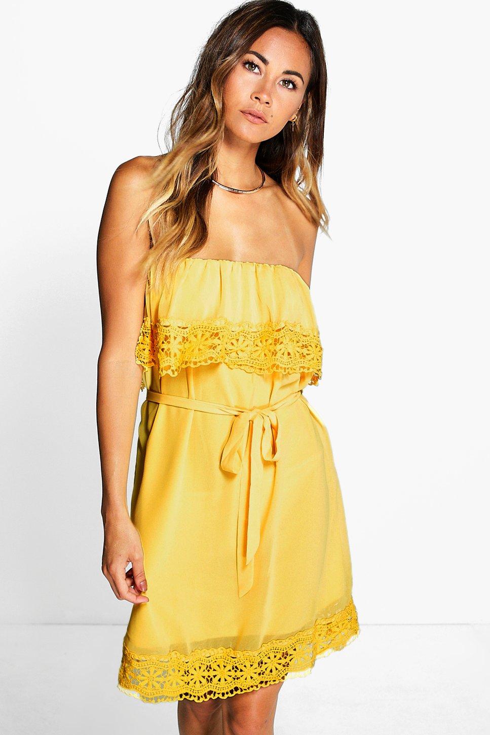 Cleopatra Lace Trim Off Shoulder Dress Boohoo