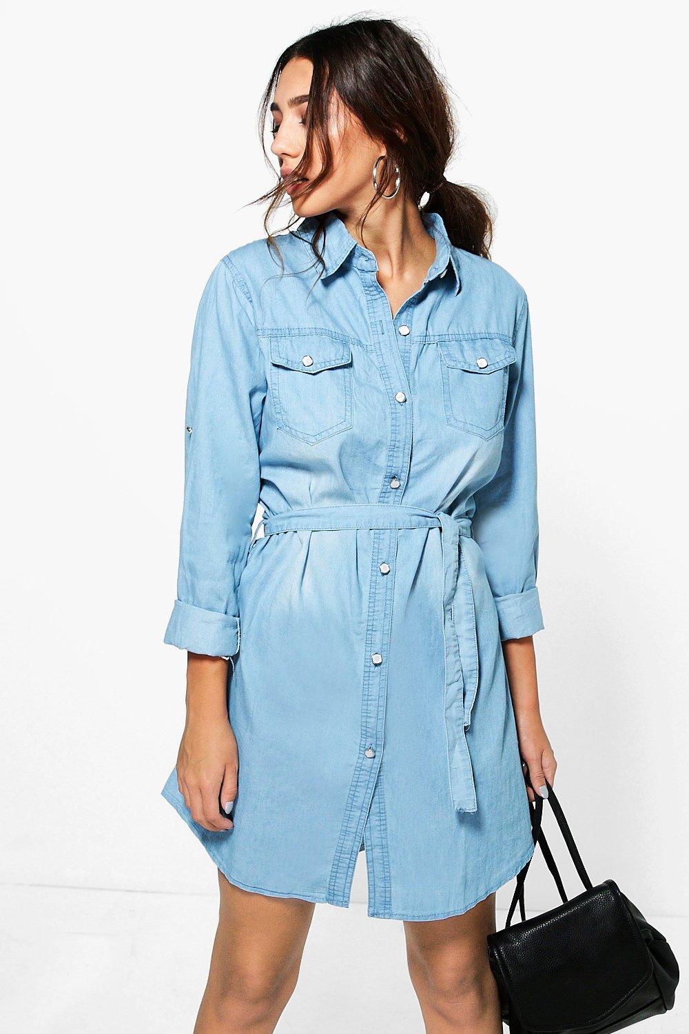 tie denim dress