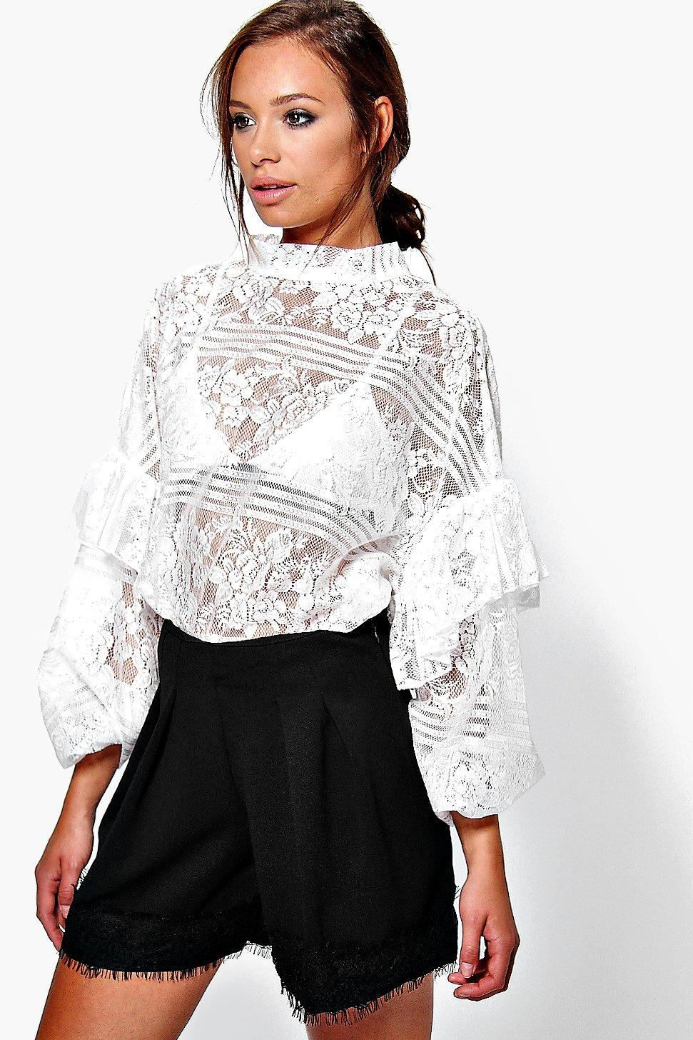 lace ruffle blouse