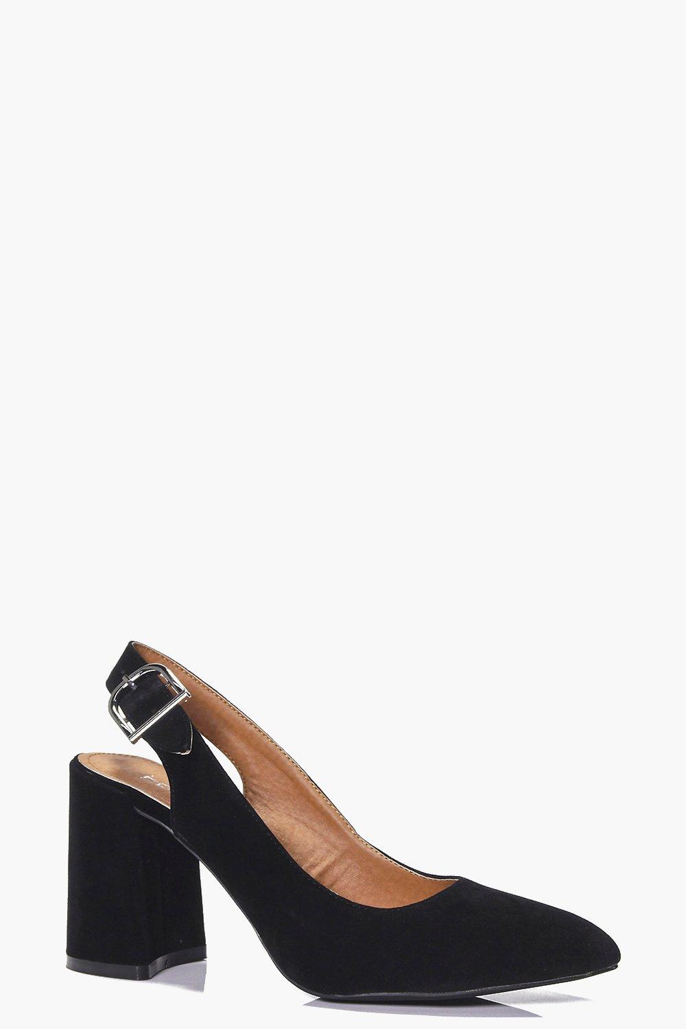 block slingback heels