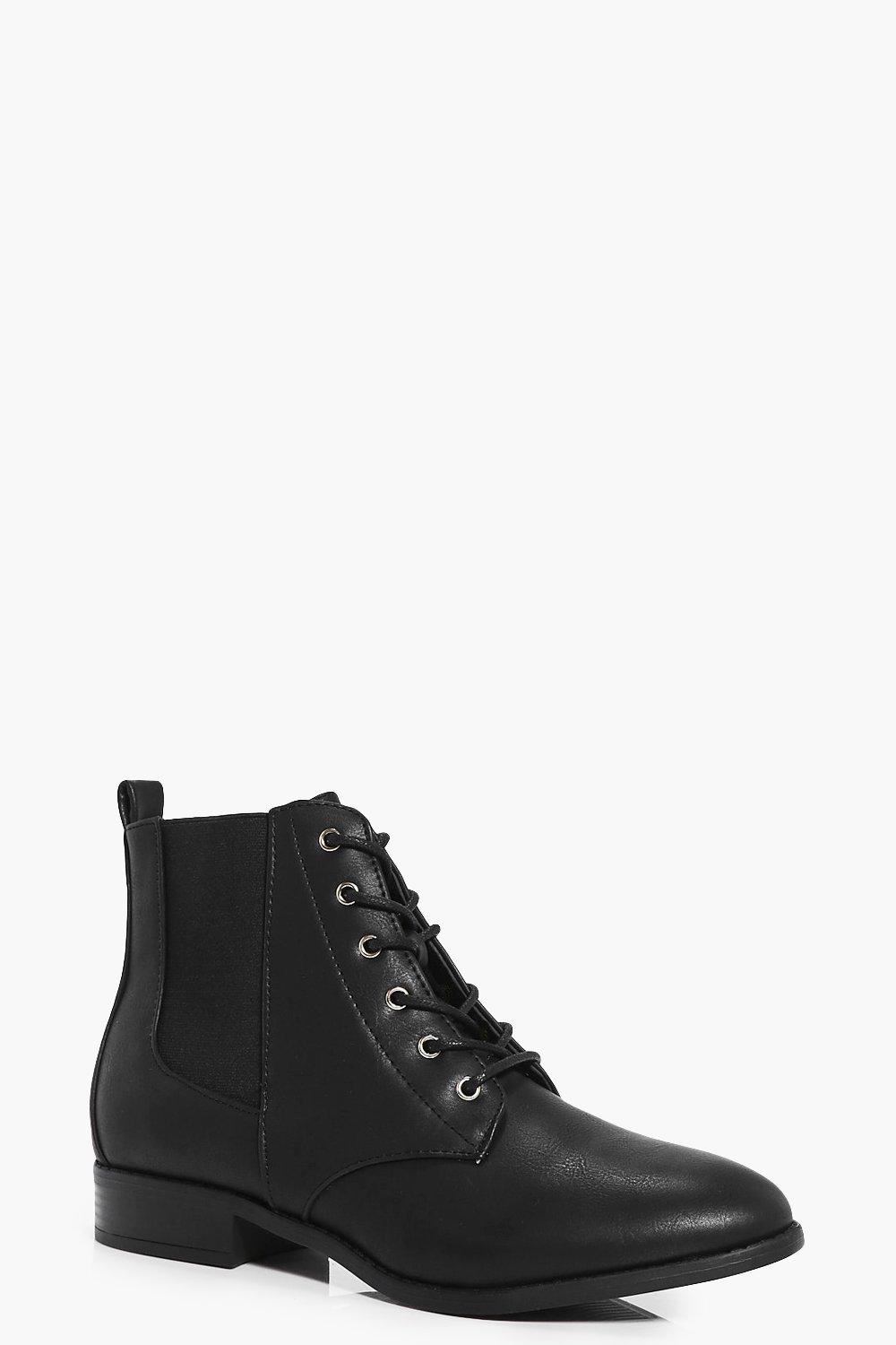 black lace up chelsea boots