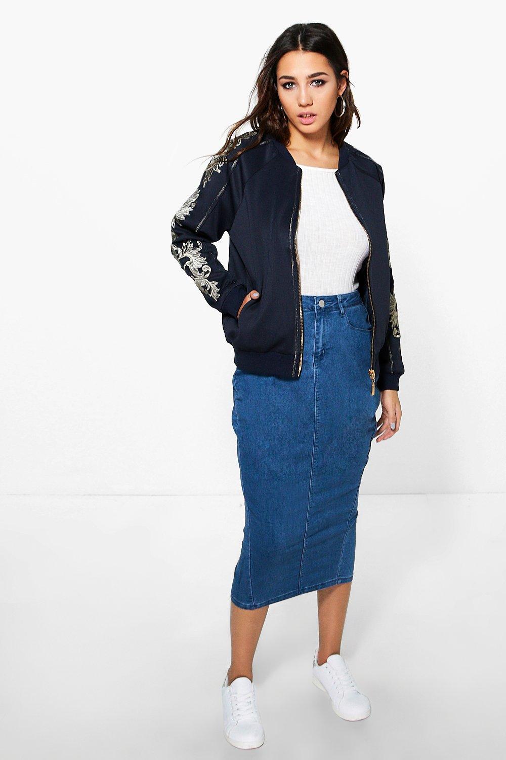 boohoo denim skirt